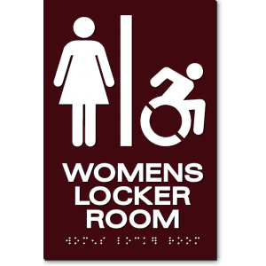 Womens Locker Room Sign-Brown/White 2 Units Womens Locker Room Sign-Brown/White 2 Units